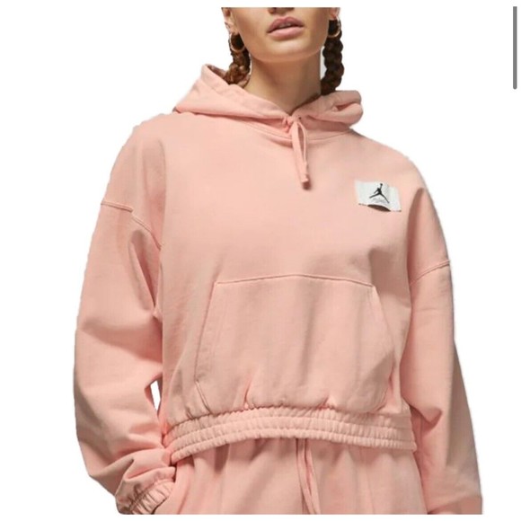 JORDAN WOMEN'S JORDAN ESSENTIALS COTTON HOODIE ARCTIC ORANGE SMALL NEW WITH TAGS - Picture 1 of 8